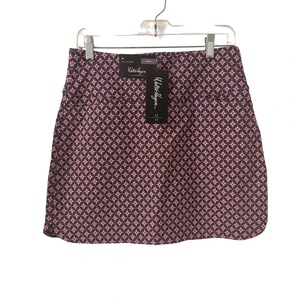 Walter Hagen Womens M P11 17 Sculpt Skort Foulard Ether Navy Peach WGH17460P NWT